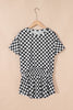 Black Checkerboard T Shirt and High Waist Skorts 2 Piece Outfit