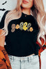 Black gobble Sequin Letter Graphic Thanksgiving T Shirt
