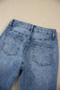 Beau Blue Acid Wash Pocket Detail Flare Jeans