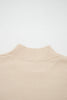 Parchment Corded Horseshoes Ribbed Trim Mock Neck Short Sleeve Sweater