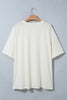 White Distressed Flag Bow Patched Plus Size T Shirt