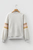 Light Grey Multicolored Striped Patchwork Drop Shoulder Sweatshirt