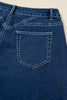 Sail Blue Stitched Waist Detail Loose Cuffed Jeans