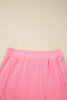 Sachet Pink Slim Tank Top Elastic Waist Mini Skort 2pcs Outfit