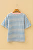Sky Blue Stripe HOPPY Chenille Patched Graphic Crew Neck Tee