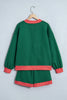 Racing Red Polka Dot Trim Baggy Pullover 2pcs Short Set