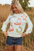 White Tinsel Western Boots Horseshoe Star Knit Crew Neck Sweater