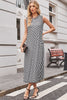 Multicolour Leopard Checkered Double Printed Reversible Sleeveless Long Dress