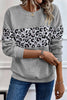 Parchment Leopard Quilted Patchwork Crew Neck Sweatshirt