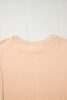 Beige Color Block Patchwork Split Hem Casual Sweatshirt