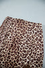 Khaki Cheetah Print Trim Split Long Western Skirt