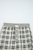 Gray Plaid Wide Leg Casual Pants
