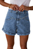 Ivy Seam Detail Pocketed Cuffed Hem Denim Shorts