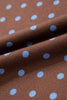 Brown Polka Dot Drawstring Wide Leg Long Sleeve Top Pant Set