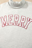 Blackish Green MERRY Embroidered Letter High Neck Tunic Pullover Sweatshirt