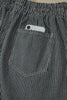 Black Stripe Raw Edge Drawstring Elastic Waist Casual Denim Shorts