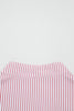 Red Stripe Plus Size Ruffled Hem Pinstriped Midi Dress