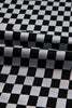 White Checkerboard Drawstring Waist Casual Pants