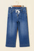 Black Acid Wash Contrast Lace-up Plus Size Jeans