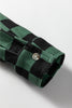Green Checkerboard Flap Pocket Button Front Shacket