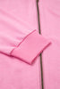 Sachet Pink Solid Color Ribbed Zip Up Drawstring Hooded Jacket