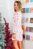 Pink Christmas Twinkle Tree Print Shirt Sleep Dress