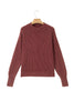 Red Dahlia Drop Shoulder High Neck Ribbed Sweater