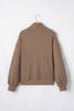 Casual Solid Color Textured Snap Button Collared Baggy Top