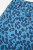 Sky Blue Leopard Denim Frayed Split Denim Midi Skirt