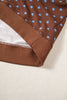 Brown Polka Dot Drawstring Wide Leg Long Sleeve Top Pant Set