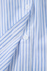 Sky Blue Stripe Floral Embroidered Billowy Sleeve Tunic Baggy Shirt