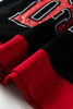 Black GAME DAY Letter Graphic Varsity Striped Detail Baggy Sweatshirt