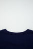 Black CLASSY UNTIL KICKOFF Plush Letter Patched Loose Sweatshirt