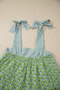 Green Fashion Printed Knot Straps Babydoll Tank Top