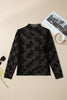 White Plus Size Floral Mesh Long Sleeve Top