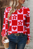 Red Dotted Heart Festive Valentine Blouse