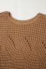 White Hollowed Detail Wide Sleeve Loose Pullover Sweater