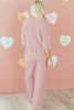 Delicacy Braided Texture Ruffle Hem Top Drawstring Loose Pants Set