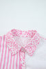 Pink Leopard Striped Western Casual Shirt