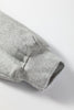 Gray Contrast Rope Drawstring Ruffle Trim Drop Shoulder Baggy Hoodie