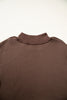 Coffee WWJD Mixed Pattern Embroidered Patch Graphic Mock Neck Sweatshirt