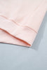 Light Pink BLESSED Embroidered Trim Patch Graphic Plus Size Mock Neck Sweatshirt