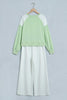 Light Blue Polka Dot Patchwork Colorblock Long Sleeve Casual Two Piece Pants Set