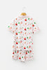 White Christmas Spirits Shirt Style 2pcs Short Pajama Set