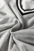 Light Grey Striped Trim V Neck Long Sleeve Preppy T Shirt Dress
