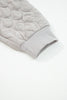 Gray Quilted Quarter Zip Plus Size Hoodie