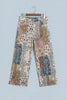 Brown Western Print Casual Shift Jeans