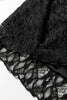 Black Sheer Lace Long Sleeve Slim Henley Top