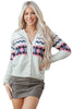 Pink Stripe Geometric Button Up Sweater Cardigan