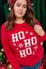 Fiery Red Christmas Ho Ho Ho Graphic Plus Size Sweatshirt